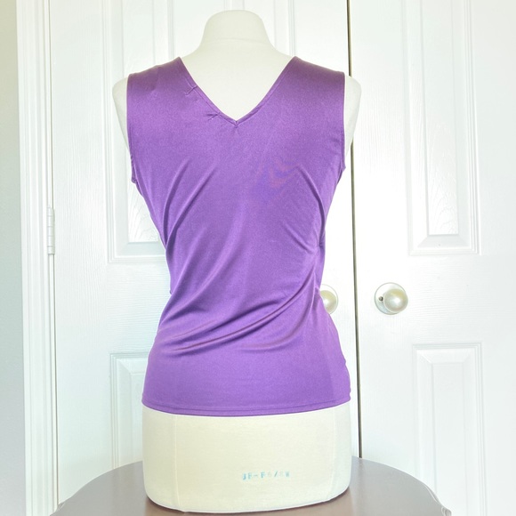 Calvin Klein Tank Top Y2K Size S Purple Faux Wrap Front Sexy - Picture 3 of 8